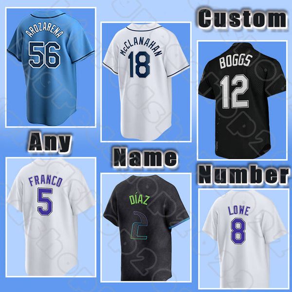 5 Wander Franco 56 Randy Arozarena Baseball Trikot 2 Yandy Diaz Rays 18 Shane McClanahan Tampa Bay 8 Brandon Lowe 12 Wade Boggs 15 Josh Lowe 17 Isaac Paredes 50 Rene Pinto