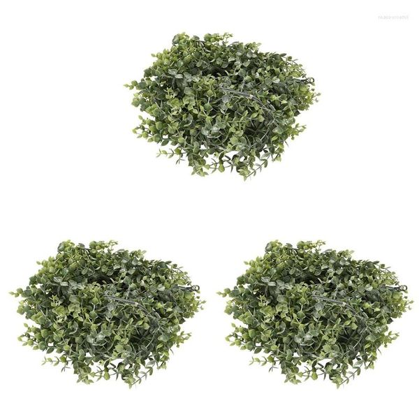 Flores decorativas 9 Pacote de guirlanda artificial Faux eucalipto vegetação casamento de cenário de arco decoração de parede de 6 pés de 6 pés