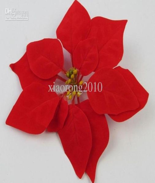 100 pezzi di venatura di seta rossa di seta di Natale Fagro di Natale Dia20CM787QUOT Flower artificiale3887734