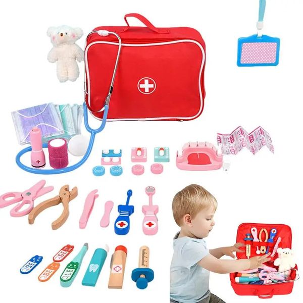 Kinder Zahnarztplay Set Kit Krankenschwester Tools Hygiene Kultivierung Rollenspiele Spiele Check Teeth Model Set Educational Learning Toy 240410