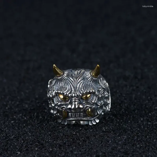 Anelli a grappolo FNJ 925 ANELLO SILVER per uomini Gioielli originale Pure S925 Sterling Punk Animal Pixiu