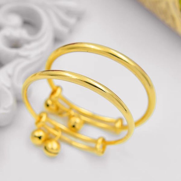 Mode 18 Karat Gelbgold Farbe Schöne Kinder Kind Junge Mädchen Kleinkind Baby Armreif Geschenk Glück Neueste Armreif für Kinder