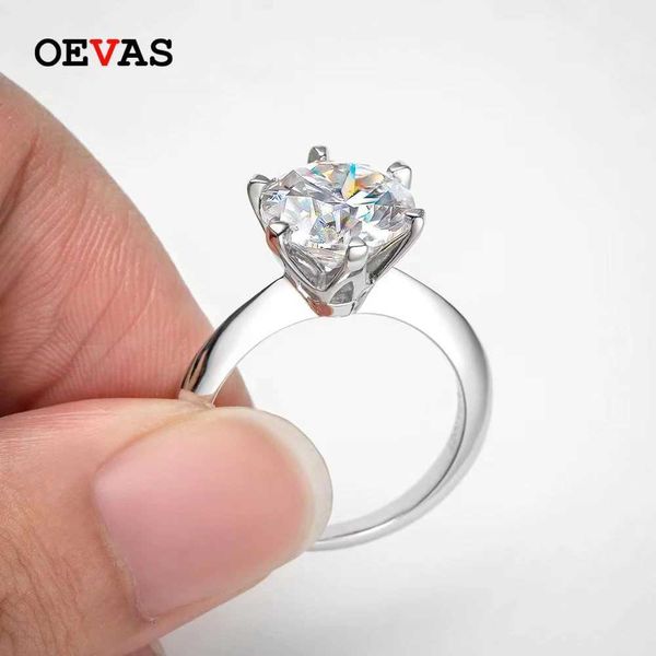 Anelli di banda Oevas Real 3 D Colore Moisturite Wee nuziale Anello nuziale% 925 Sterling Silver Sparkling Engagement Party Gioielli squisiti Q240429