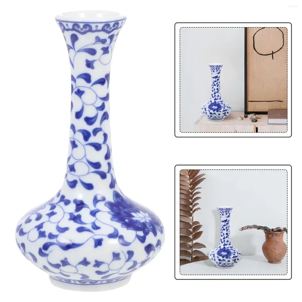 Vasi di vasi per piante da interno vaso in ceramica blu e bianca Vintage Vintage Vintage Style