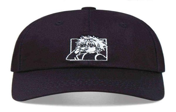 Killua Zoldyck Baseball Caps Snapback Women Men Remoidery Anime Hunter X Hunter Dad Hat Hat Cartoni di cotone Cap da sole all'aperto AA2203049900617