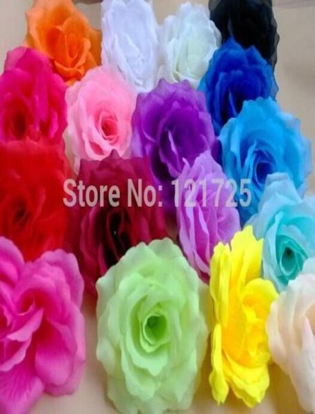 Intero 10 cm di seta di fiori artificiali teste di rosa di nozze festa di Natale 18 colori per testa di gioielli fai -da -te arco di copricapo Flowers7564700