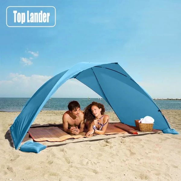 Lightweight Portable Sun Shelter Beach Tenda de verão Verão ao ar livre do sol do sol do sol do sol do sol fácil Campo de acampamento de acampamento 240422