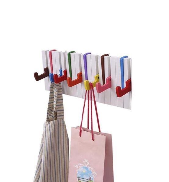 Klavier -Tastaturdesign -Kleiderbügel mit 7 Haken Buntes kreativer Schalhut -Rack -Schlüsselhalter Wandmontaged Coat Rack7628695