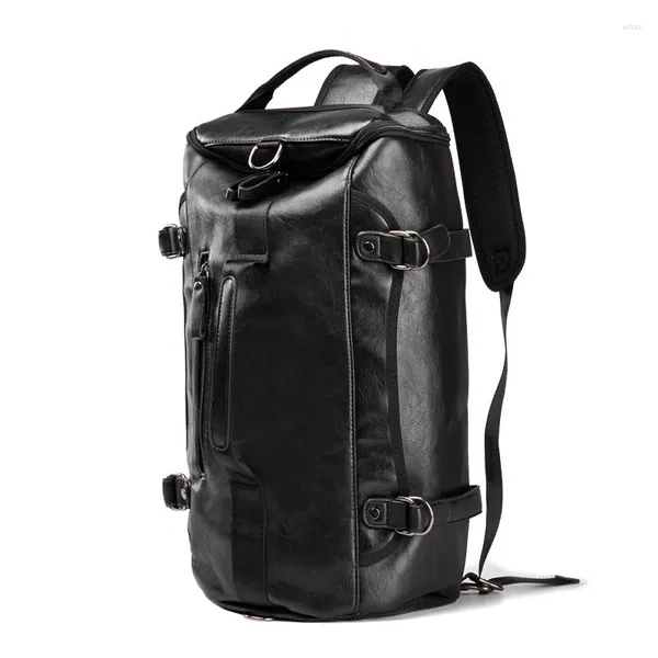 Zaino marchio per laptop uomini da viaggio in pelle sacche da viaggio di grande capacità Bagpack black school borse maschio daypack maschio mochila