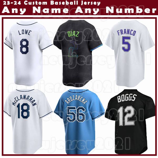 12 Wade Boggs 18 Shane McClanahan Baseball Trikot Yandy Diaz Wander Franco Randy Arozarena Rays Wade Boggs Brandon Josh Lowe Isaac Paredes Rene Pinto Zach Eflin Wände