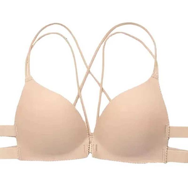 Bras nova versão fina sem fivela frontal de Stl Ring Back em forma de algodão puro sexy e confortável sutiã de roupas para mulheres Y240426