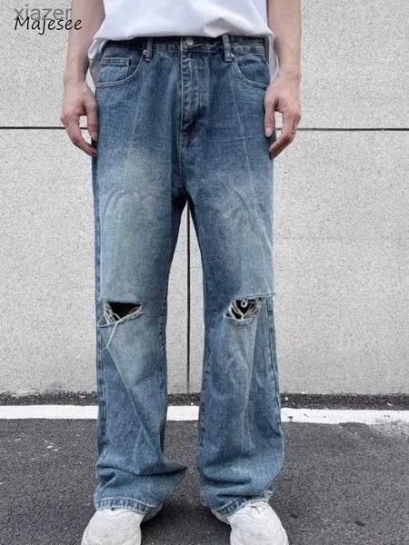 Erkek kot yaz S-3XL Erkek Geniş Bacak Denim Hip-Hop Sokak Giyim Kore Moda Çift Çift Konforlu Sıcak Satış Yüksek Bel Bf Giyim WX