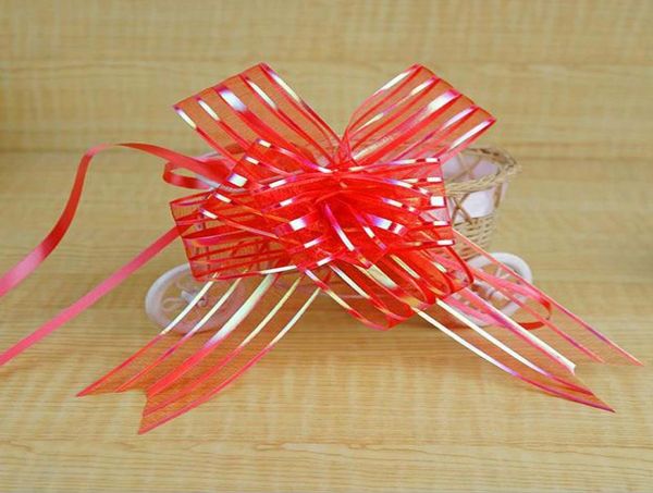 5cm de tamanho grande lavanda Organza Pull Bows para decoração de carro de casamento Organza Pull Flor Flor Ribbons Wrap5203364