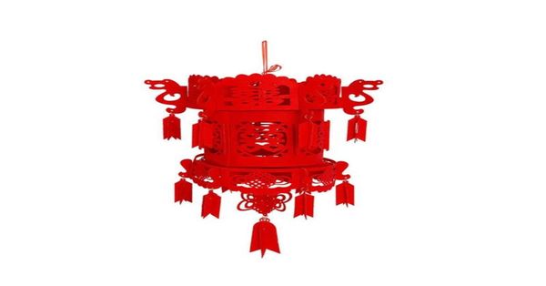 Dekorative Blumen Kränze rot chinesisch hängende Laterne Viel Glück Charms Knoten Quasten verheißungsvolle Dekoration für Hochzeit oder Sprin7238310