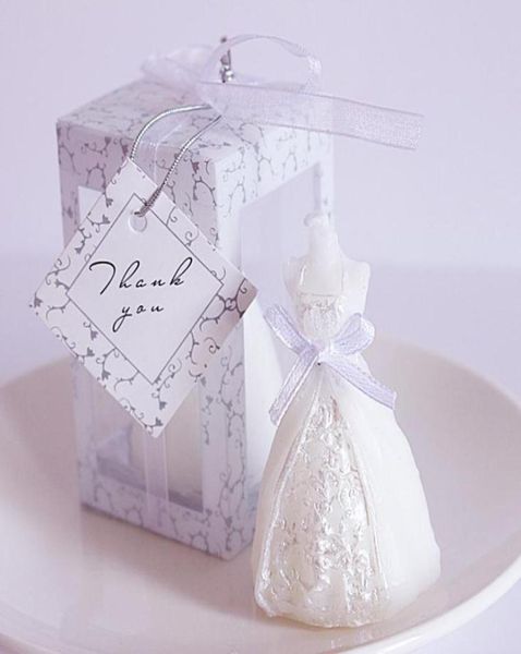 100pcs Hochzeit Braut Kleider Kerze bevorzugt Hochzeitsgeschenke für Gast Ansouvenirs SN16836099609