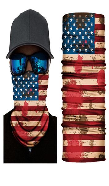 Spor Yüz Maskeleri Trump Us Flag Style Sakinsiz Bandanas Çok Fonksiyonlu Bisiklet Korun Kafatası Sihirli Türban Kadın Erkekler Açık Head Band7743036