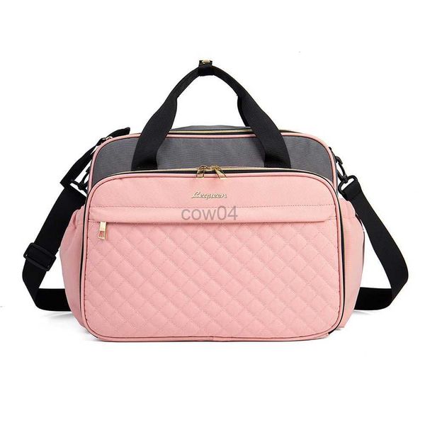 Sacos de fraldas Bolsa de fraldas Bolsa de enfermagem Mummy Mummy Maternity Pink Gray Grande Capacidade de fraldas de fraldas Mochila Viagem para bebê Mummy Bag D240429