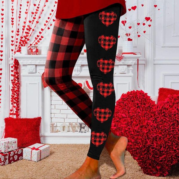 Leggings femminili push up love genda da giorno di San Valentino stampato da donna yoga danza sport palestra pantaloni stretti calza