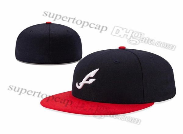 2023 Men039s Baseball Full Closed Caps Summer Navy Blue Letter Bone Männer Frauen Schwarze Farbe Alle 32 Teams Casual Sport flach sitzen 7559422