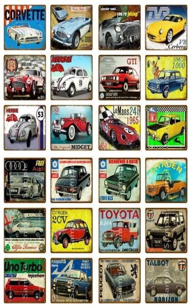 Classic SUV Car Jeep Racing Metal Painting Tin Sinais