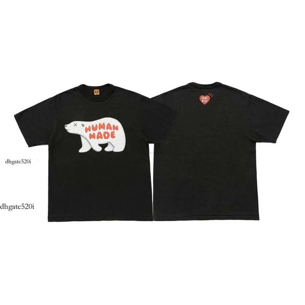 Humano Made Mens Shirt Men Designer T camisetas soltas Camiseta de manga curta com enxofre Urso de algodão pato pato fofo animal impressão algodão humano