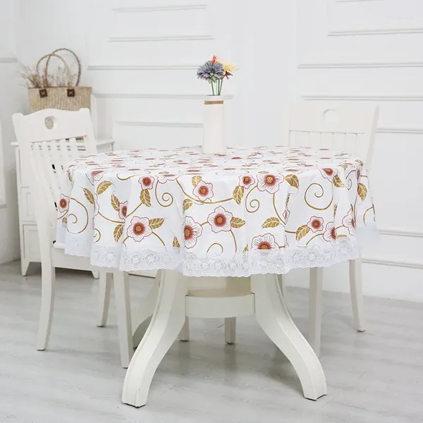 Panno da tavolo B104Tablecloth Eclome ecologico Plus in plastica in velluto grande tovaglia rotonda PVC impermeabile