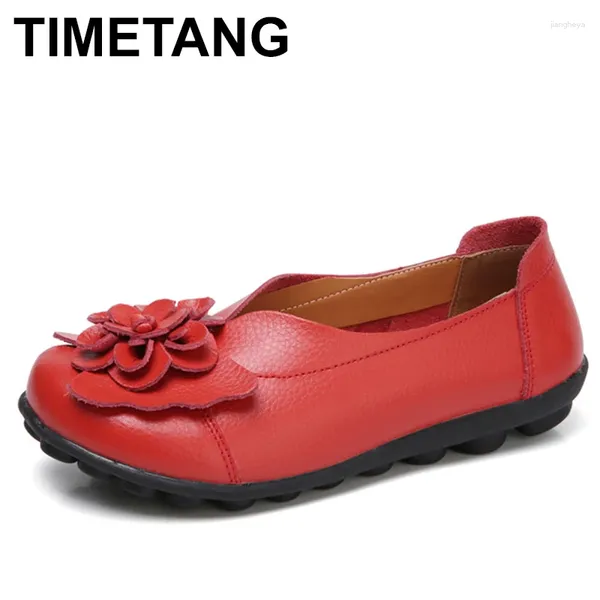 Casual Shoes Timetang Butterfly Echtes Leder Frauen Vintage handgefertigte Ladung Flat Ballet Frau C320