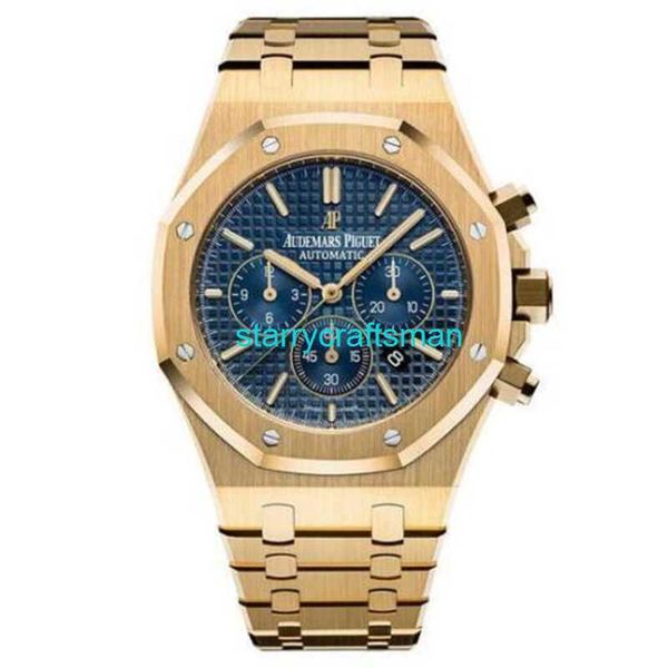 Luxury Watches APS Factory Audemar Pigue Royal Oak Time Watch 26320BA 18K Pure Gold Blue Dial ST44