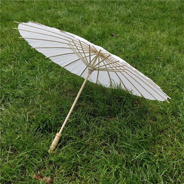Ombrelli di carta bianca alla moda da 60 pcs per matrimoni popolari Parasoli artificiali ombrelloni tradizionali di bellezza tradizionali Diametro ombrello Craft Diametro 60 cm HO03 B4