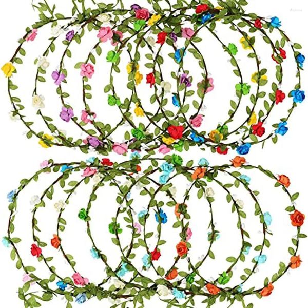 Декоративные цветы 10 шт. Цветочная повязка на голову венок из листьев свадебной цветочной гирлянды Корона для свадебного фестиваля вечеринка