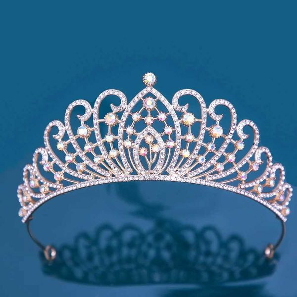 Tiaras Luxury Koreli Ab kristal tiara taç kadınlar parti düğün prenses rhinestone gelin taç saç takı aksesuarları