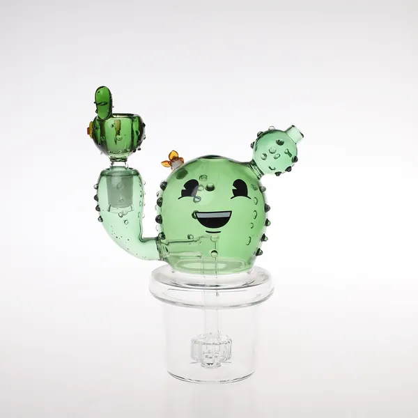 Модель зеленого кактуса женская мини -стеклянная вода -буровая установка/буровая буровая установка стеклян