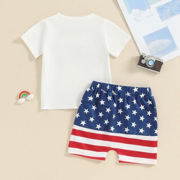 Set di abbigliamento 4 luglio Born Born Born Boy Clothes American Dude Top Top Flag Shorts Set