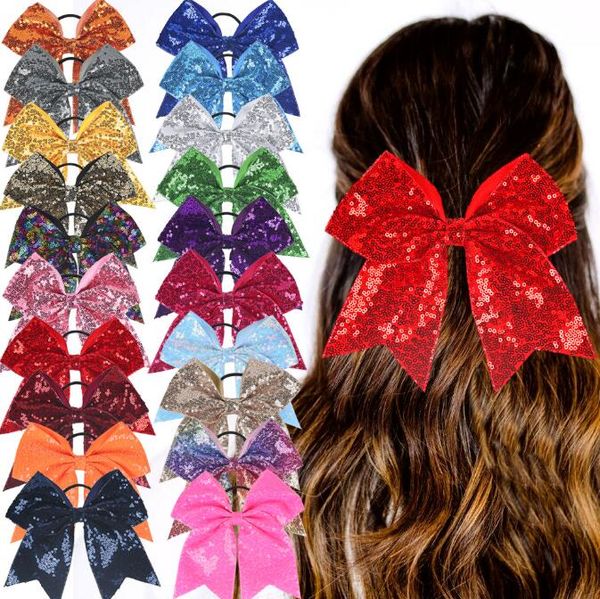 Crianças Glitter Bowknot HairBands Girls Girls Solly Pearly Hair Ring Moda Ligentes BOWS Acessórios de cabelo Scrunchie