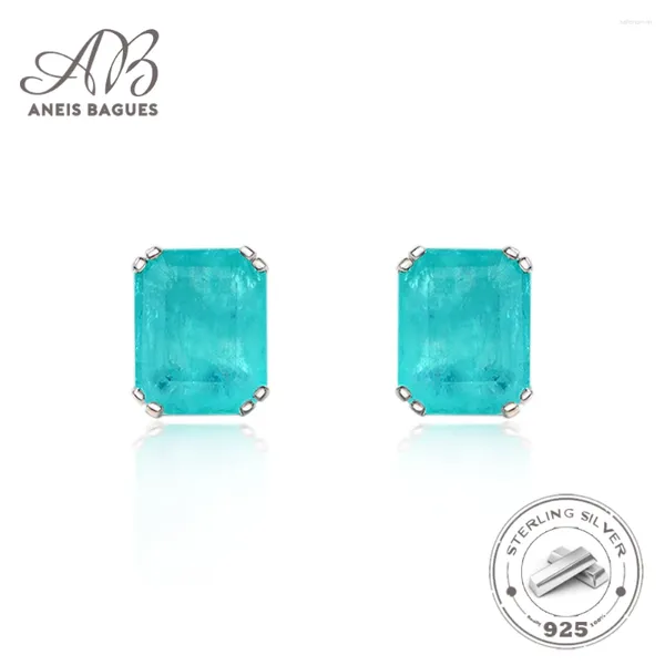 Stollenohrringe Aneis Bagues Silber 925 Schmuckplatz Cut Emerald Paraiba Turmaline Edelstein für Frauen feiner Großhandel