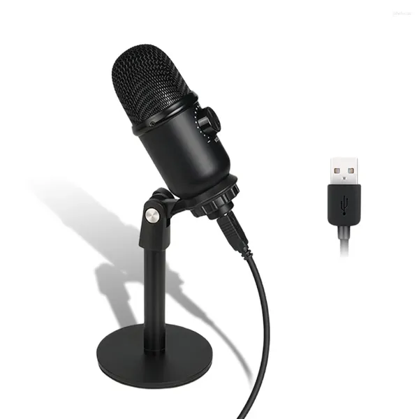 Microfones Condensador com fio Microfone Computador Live Transmissão ao vivo Video -bate -papo Mic Mic.