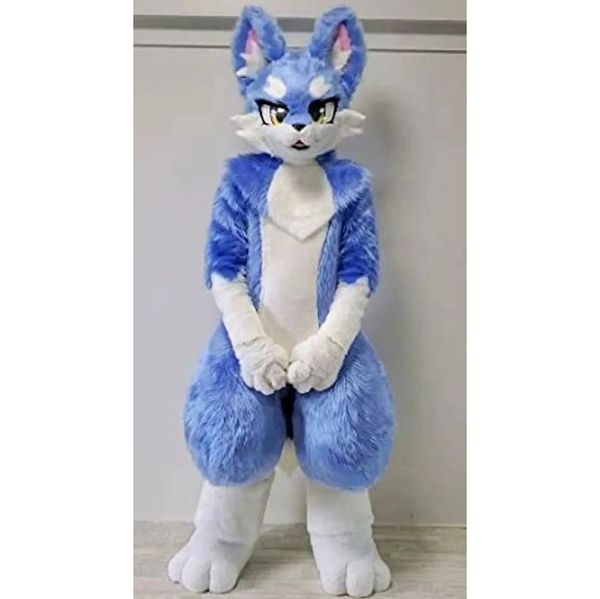 Halloween Blue Cat Maskottchen Kostümveranstaltungsantriebs -Requisiten ausgefallene Kostümanpassung Fursuit Charakter Kostüme