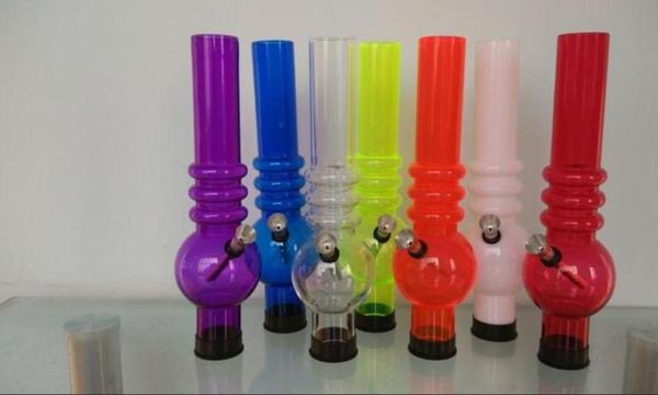 Mini rotondo di plastica in plastica materiale acrilico tubo di fumo shisha caveohs tubi d'acqua del tabacco di sigaretta bongs 7 colori 2 stili4068348