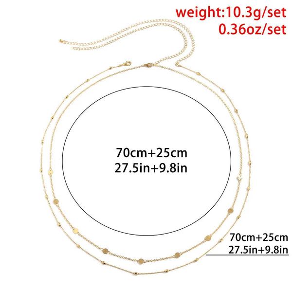Jeu8 поясные ремни ретро сексуальный двойной слой геометрический круговой металлический цепной цепной цепь женская фотография мода набор сплайсинга набор биологических украшений D240430