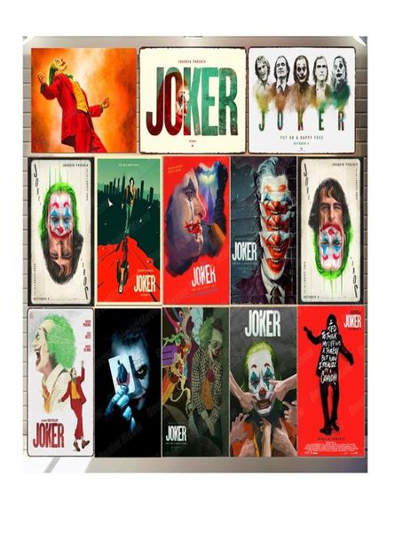 Joker colocou um filme de face feliz placa clássica filme vintage metal lata sinais de bar pub cafe decoração de casa adesivos de arte de parede presente n3262839540