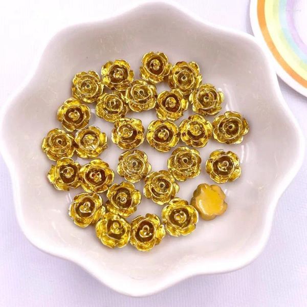 Figurine decorative 40pcs Resina Kawaii Crystal Golden Rose Art Flora Floro Fiore Parambra fai -da -te Accessori per la casa Casa di Home di 559