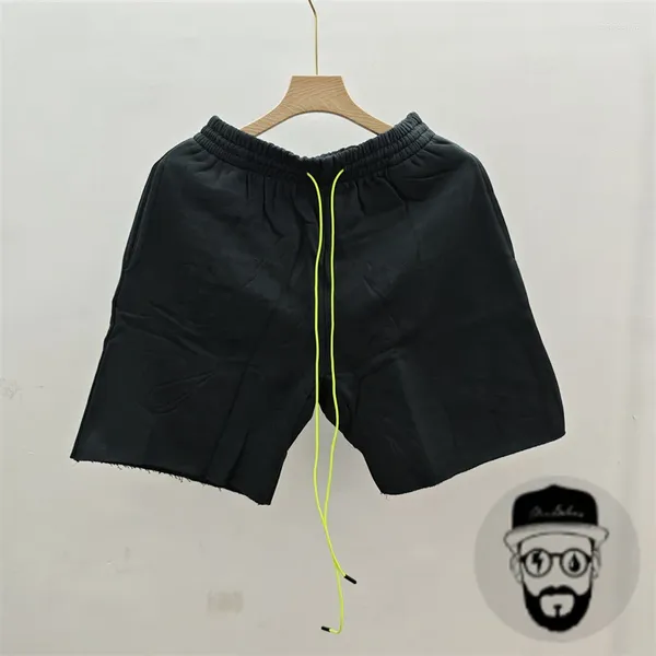 Shorts masculinos de algodão puro preto verão askyurself String de cordão fluorescente pergunte esportes soltos casuais