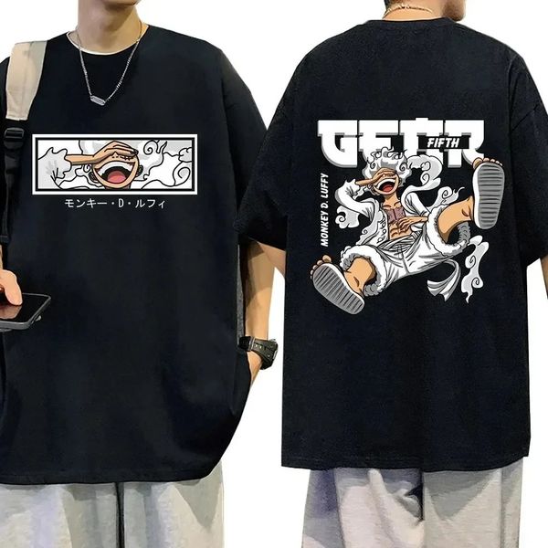Anime Straw Hat Nika Gear 5 Macaco D Luffy Procurado manga unissex Men, camiseta camisetas de hombre harajuku camisas 240412