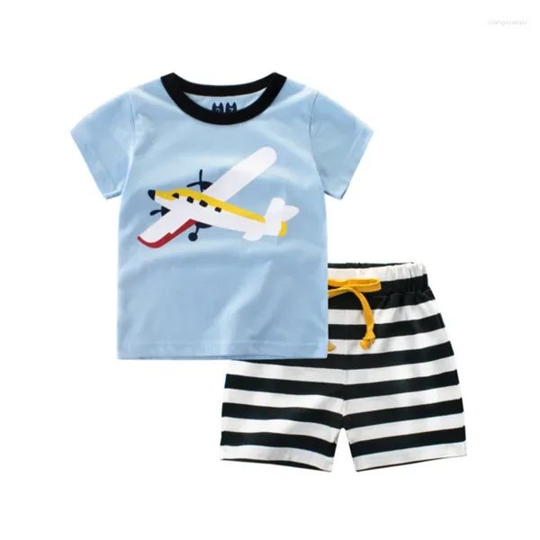 Set di abbigliamento set per bambini da 24 m a 10t a maniche corte pantaloni cotone colorati estivi spiaggia spiaggia