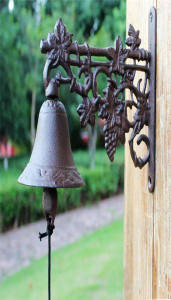 Porteira de uva Dinâmio Bell Bell Cast Iron Wall Decorative Handbell para Home Bar Shop Shop Office Pub Vintage Antirust Country 1699010