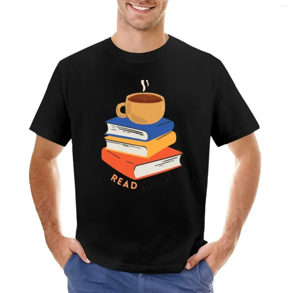 Le canotte da uomo bevono buone caffè Leggi libri Be Happy T-shirt per una maglietta da uomo di moda coreana