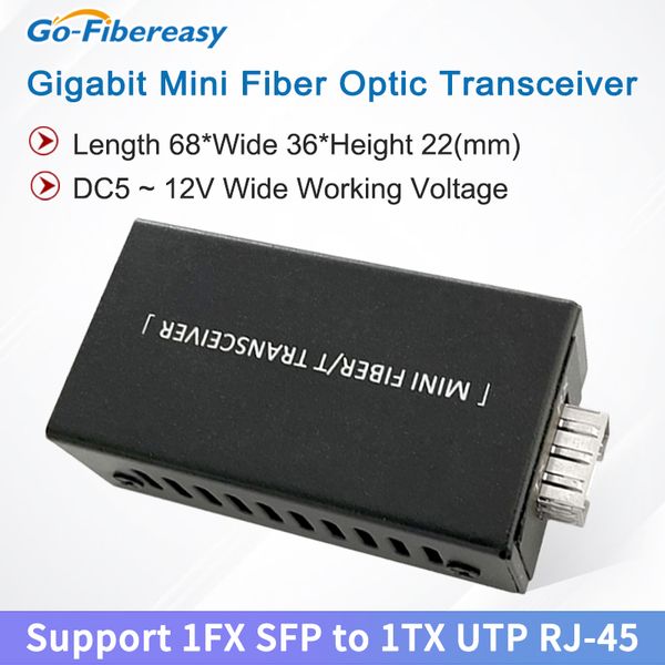 Mini Gigabit SFP Fibre Media Converter Wide Working Spannung DC5-12V Power SFP zu RJ45-Glasfasertransceiver Easy Installation