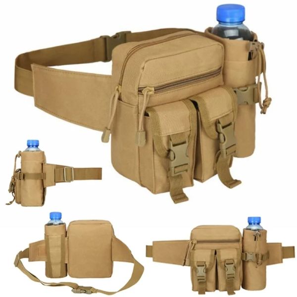 Taschen Taktische Taille Pack Wanderung Jogging Wasserflasche Telefon Beutel Armee Militär wasserdichte Outdoor Klettercamping Oxford Belt Back