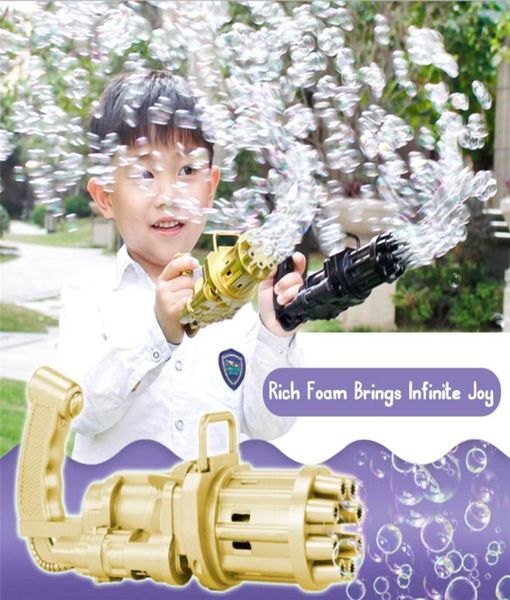 2pcs Kids Automatic Gatling Bubble Gun Toys Festive Party Supply Summer Soap Water Machine 2In1 Электрический для детей подарок 4499134