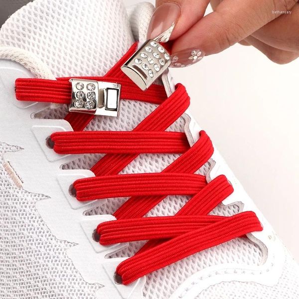Части обуви 23colors Эластичные шнурки для кроссовок алмазной металлический замок магнитные шнурки без связей дети для взрослых Lazy Shoes